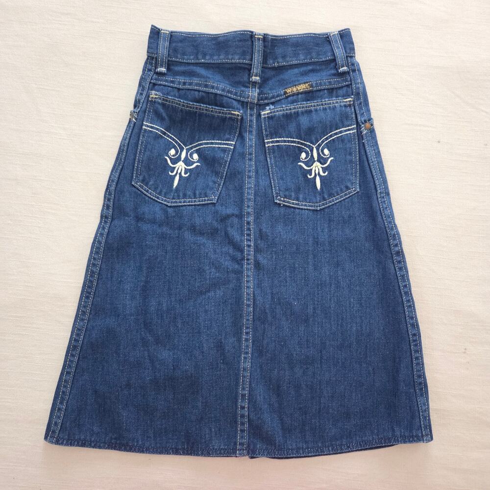 Vintage Wrangler Jean Skirt kids 10 SLIM